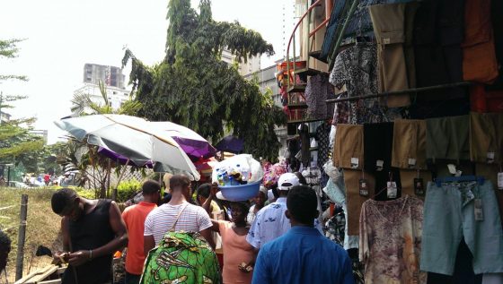 Market stalls at Tinubu Square in Marina, Lagos