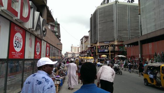 Walking in Marina towards Balogun market