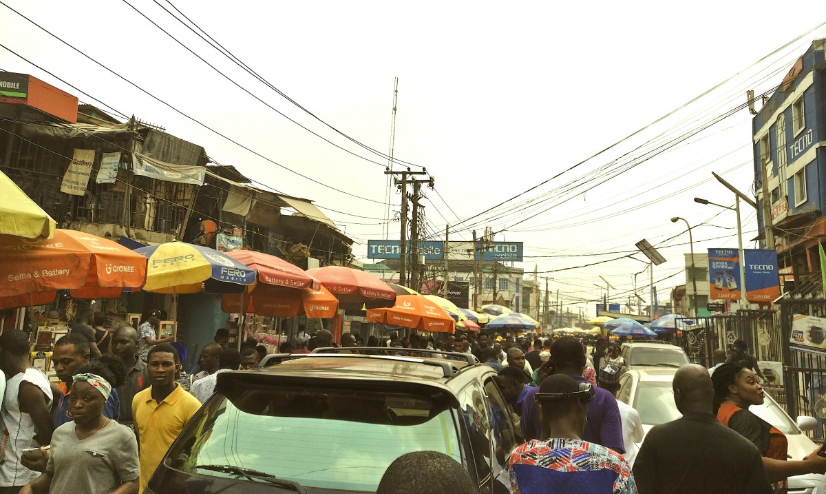 African Economy - Open Air Market Lagos Nigeria